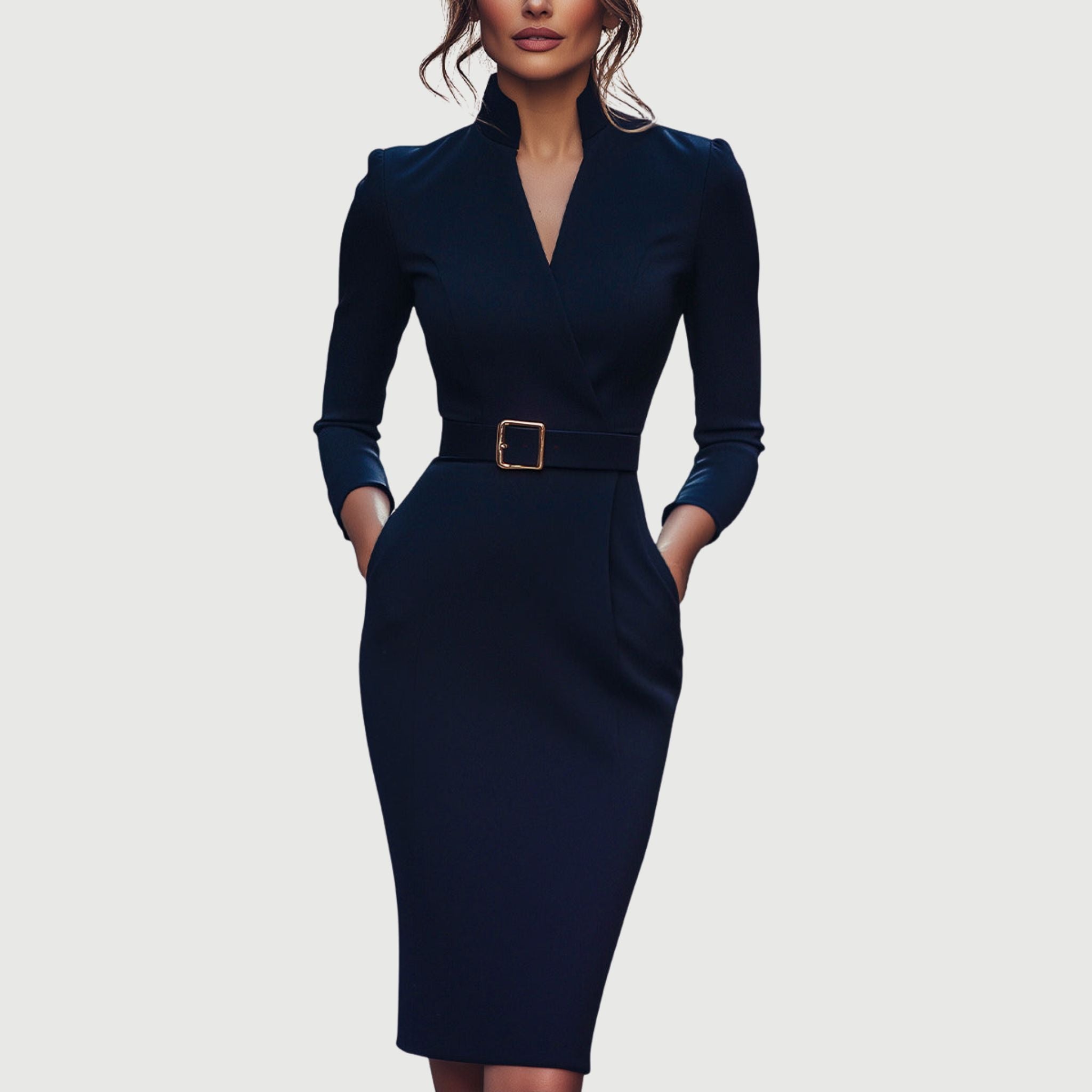 Valentina™ | Abito Nero Raffinato con Cintura