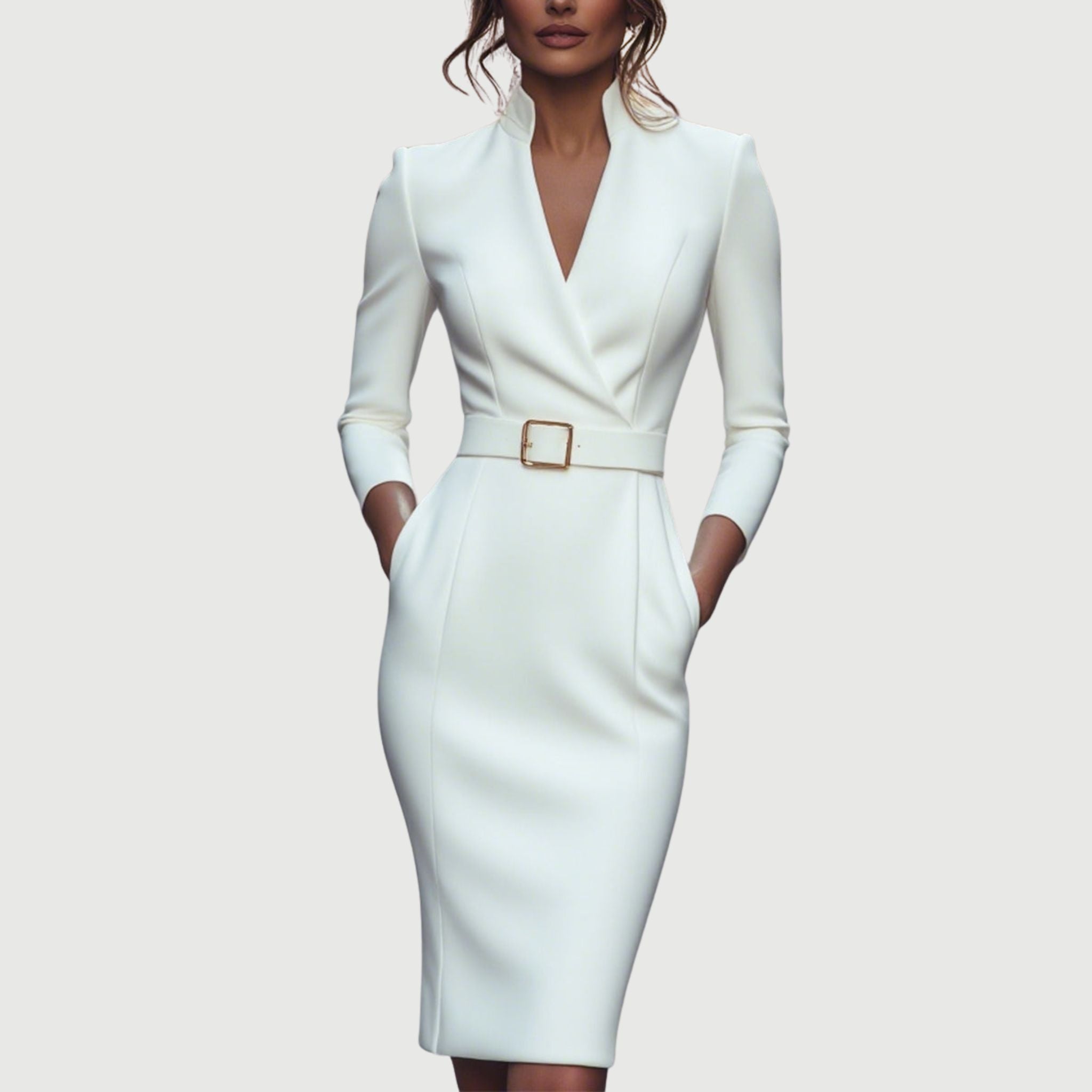 Valentina™ | Abito Nero Raffinato con Cintura