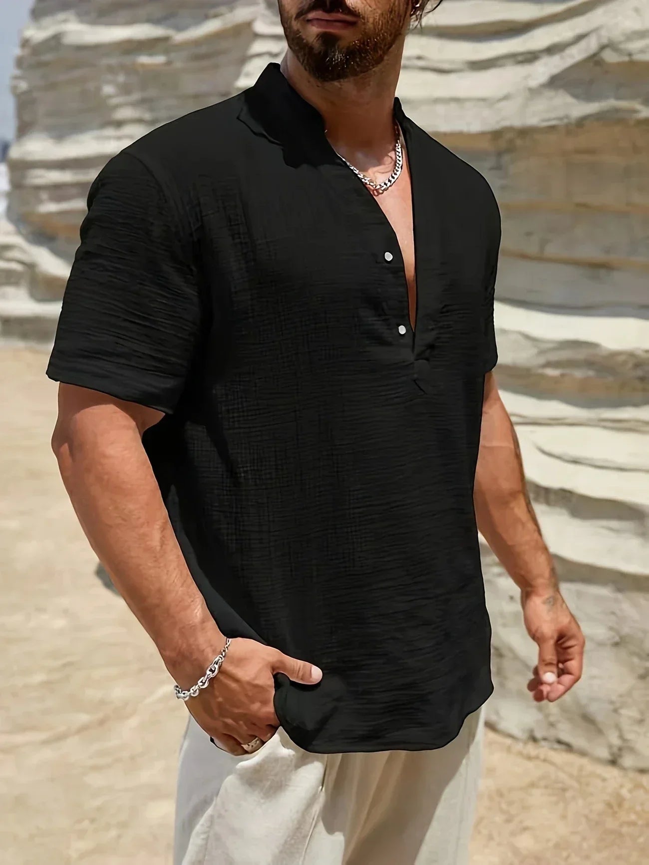 Valentina™ | Camicia estiva elegante con collo alto