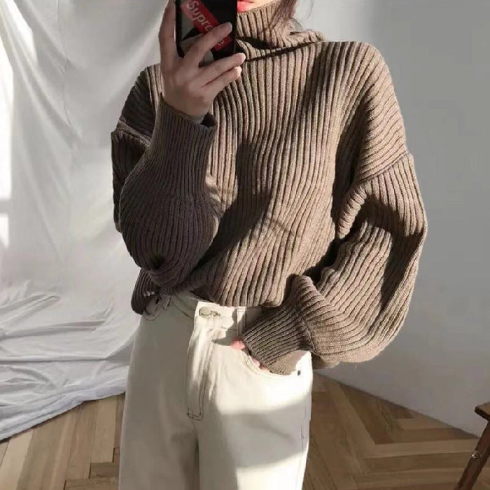 Valentina™ | Pullover di lusso con colletto alto e maniche a palloncino