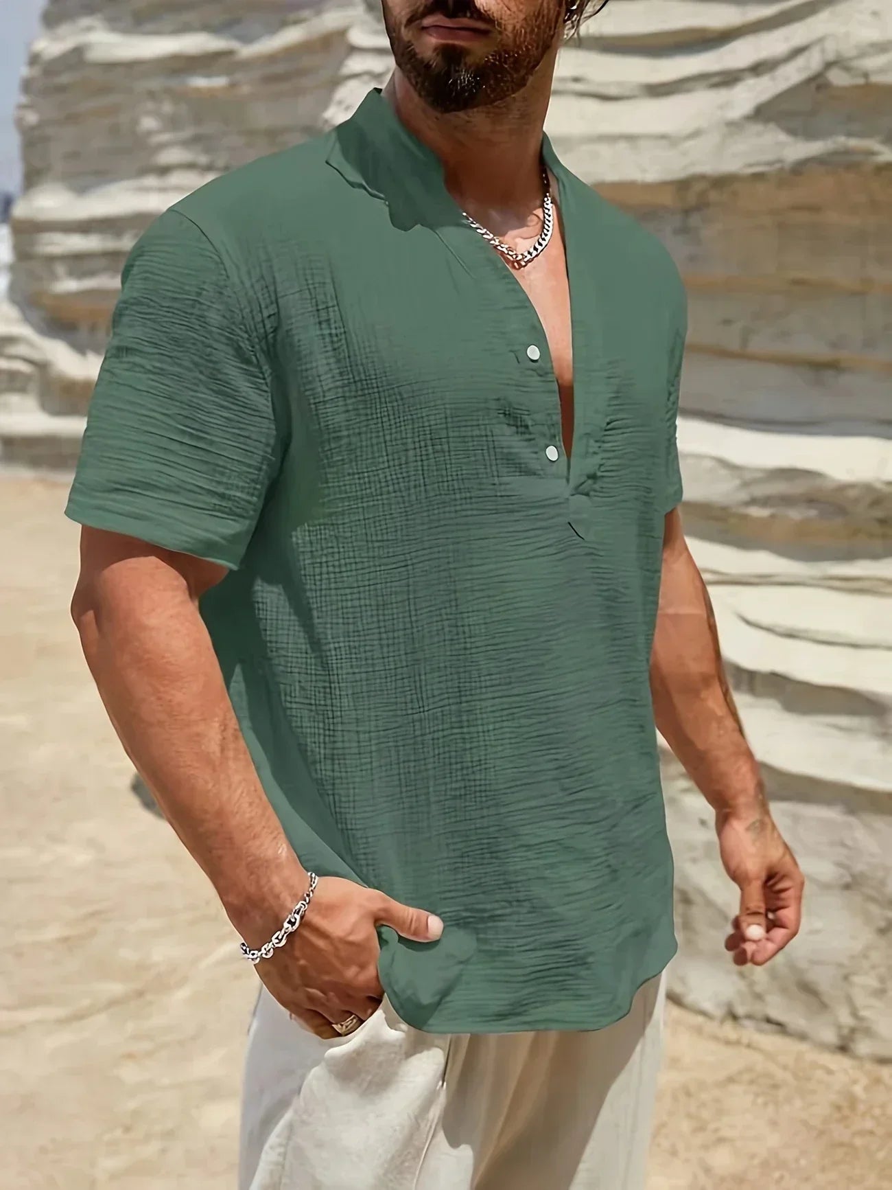 Valentina™ | Camicia estiva elegante con collo alto