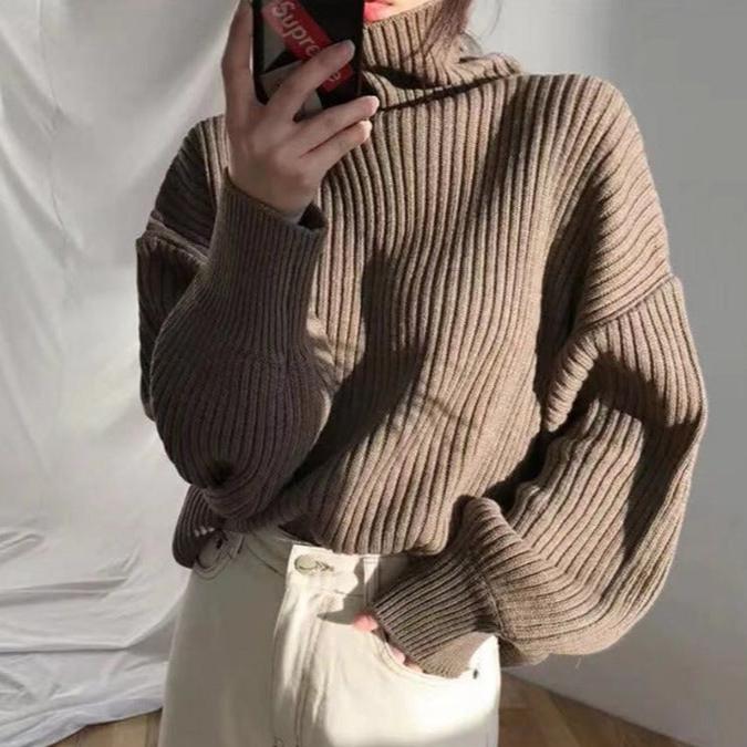 Valentina™ | Pullover di lusso con colletto alto e maniche a palloncino