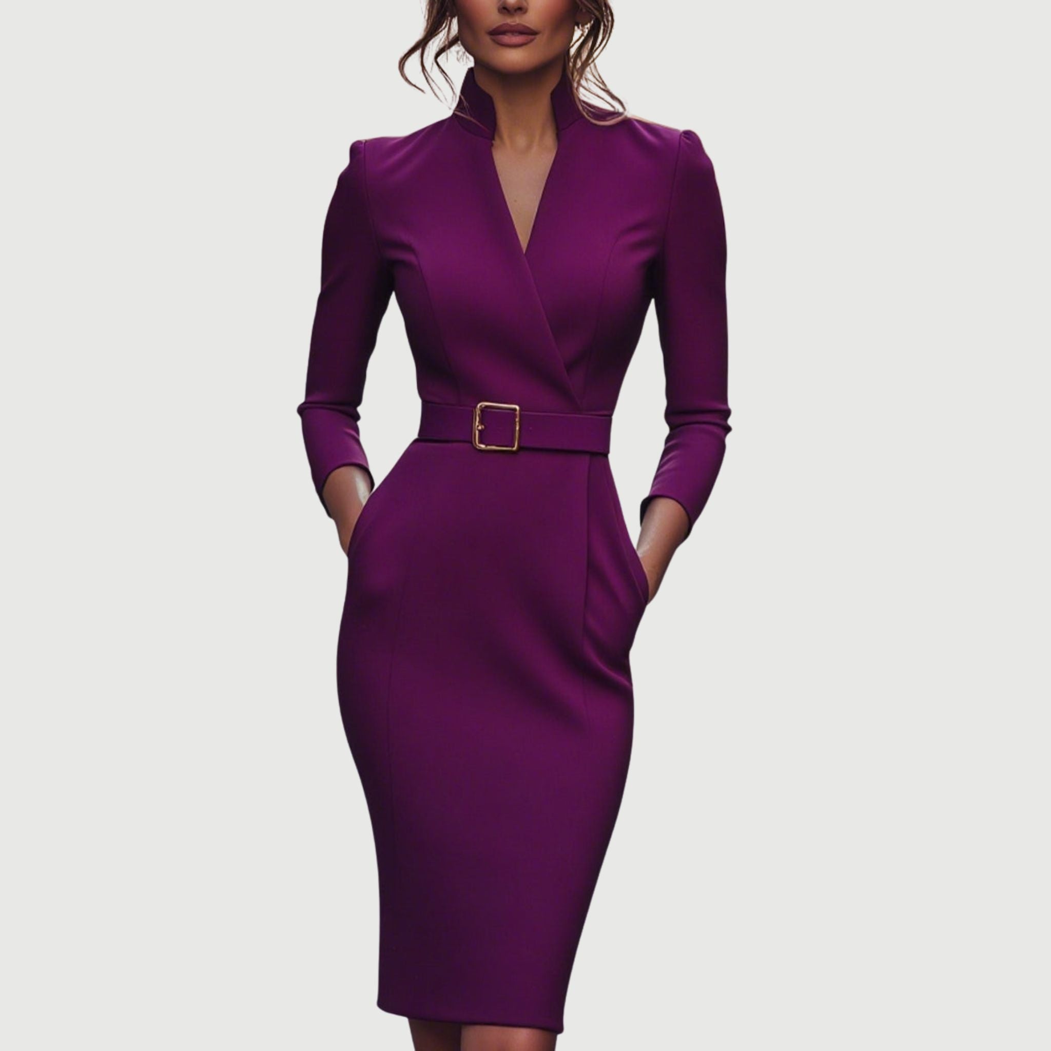 Valentina™ | Abito Nero Raffinato con Cintura