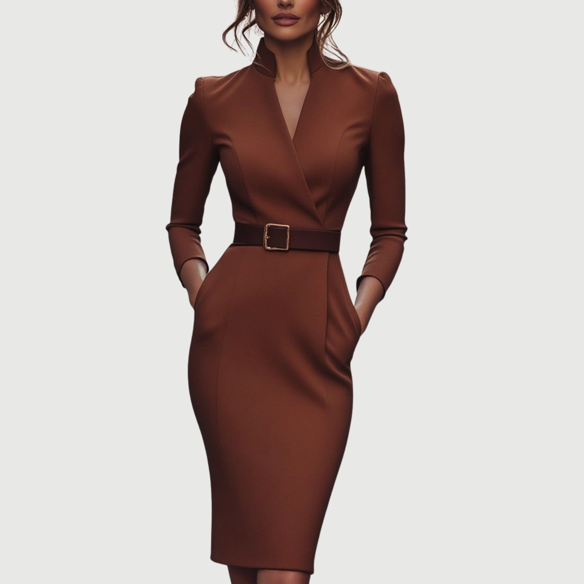 Valentina™ | Abito Nero Raffinato con Cintura