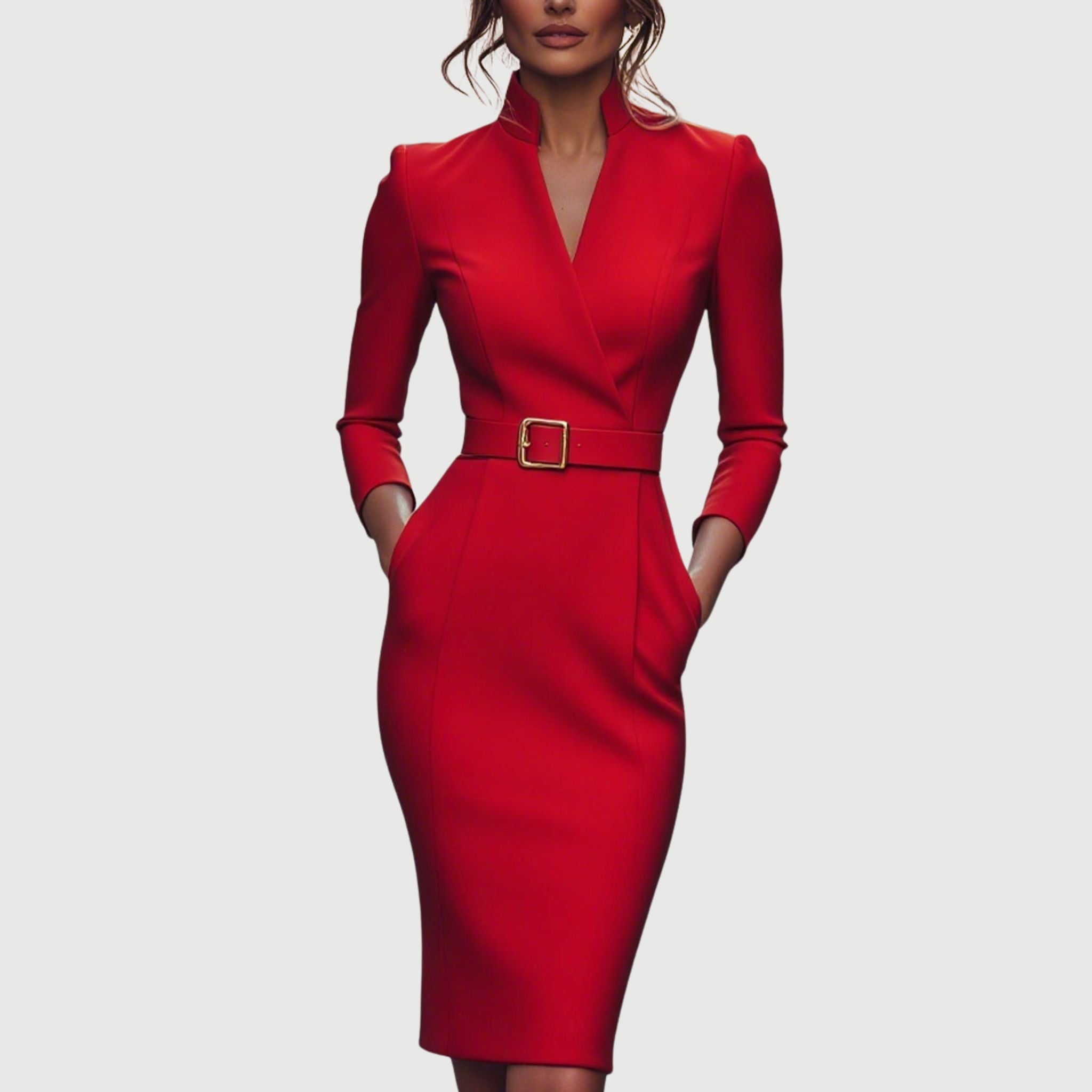 Valentina™ | Abito Nero Raffinato con Cintura