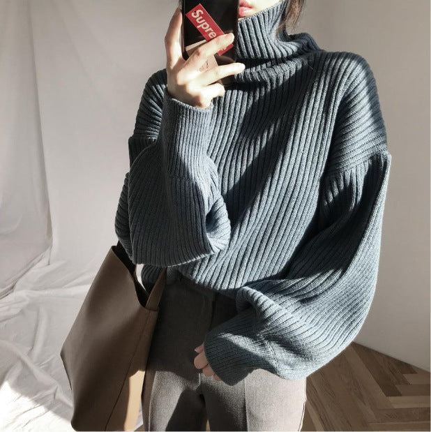 Valentina™ | Pullover di lusso con colletto alto e maniche a palloncino