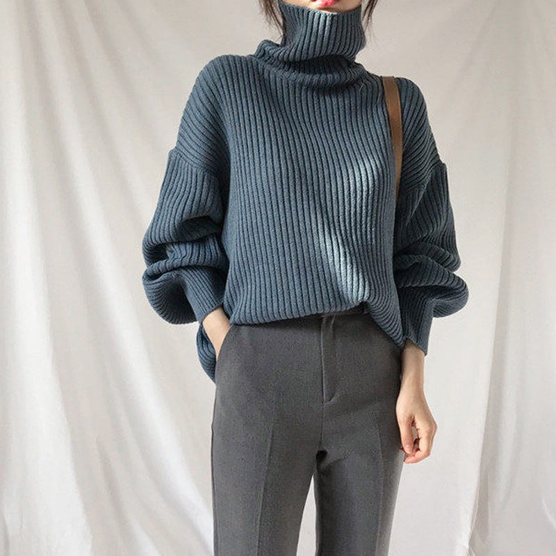 Valentina™ | Pullover di lusso con colletto alto e maniche a palloncino