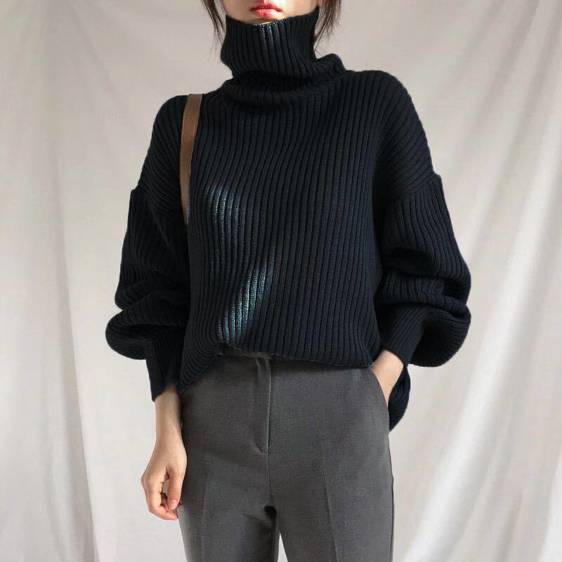Valentina™ | Pullover di lusso con colletto alto e maniche a palloncino