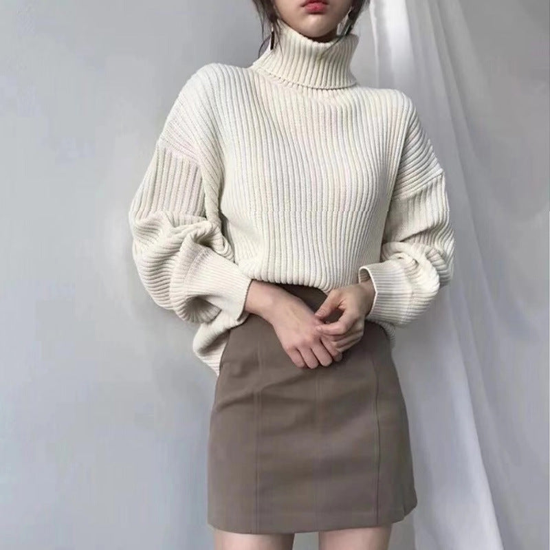 Valentina™ | Pullover di lusso con colletto alto e maniche a palloncino