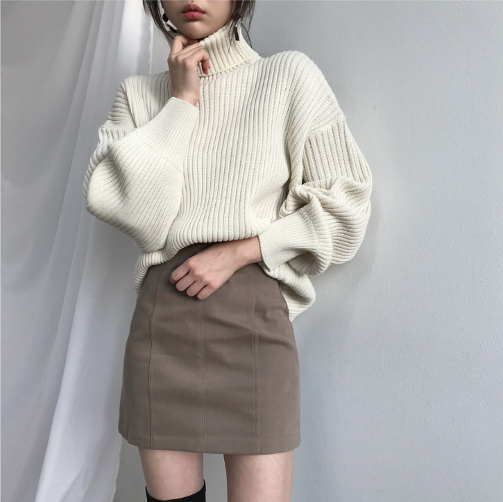 Valentina™ | Pullover di lusso con colletto alto e maniche a palloncino