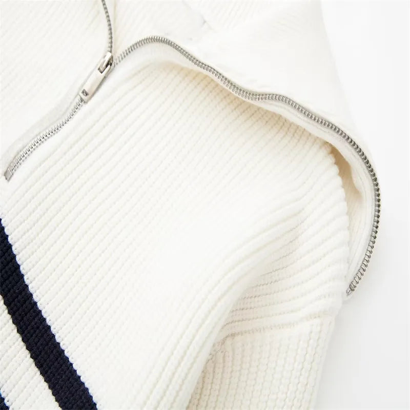 Valentina™ | Maglione a righe con zip