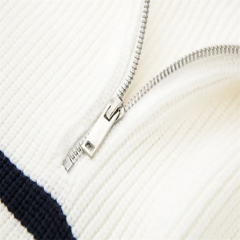 Valentina™ | Maglione a righe con zip