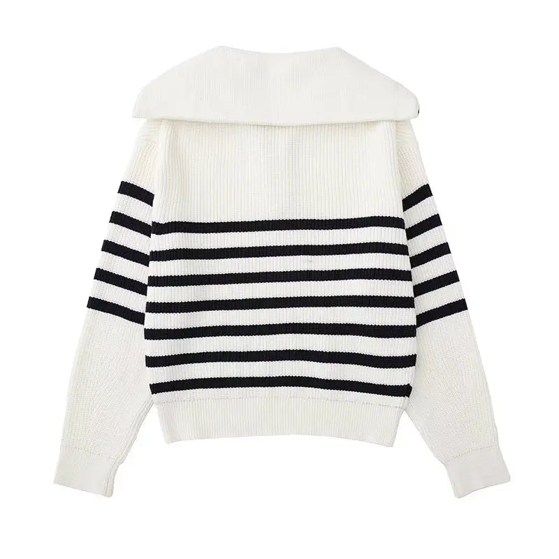 Valentina™ | Maglione a righe con zip