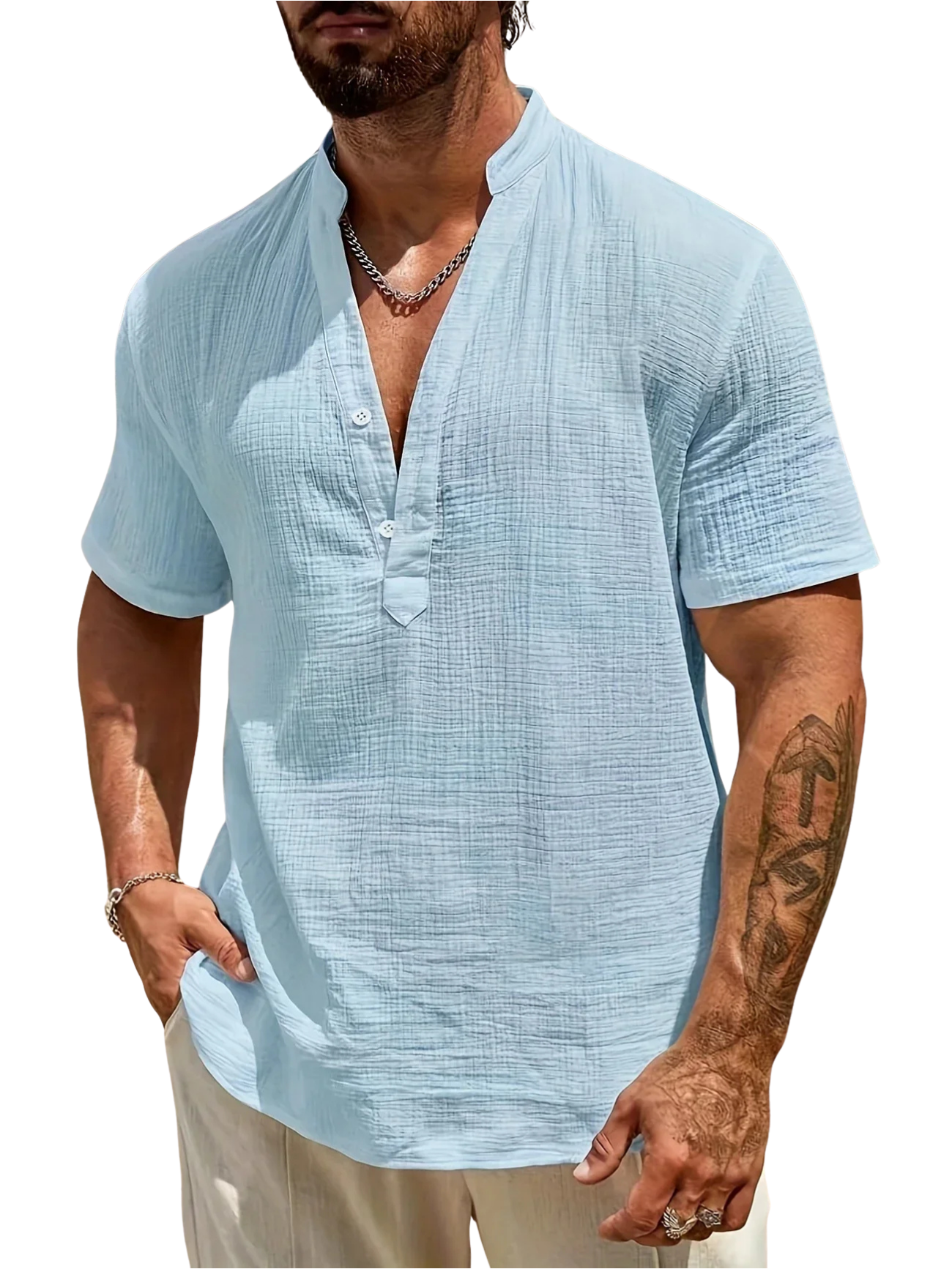 Valentina™ | Camicia estiva elegante con collo alto