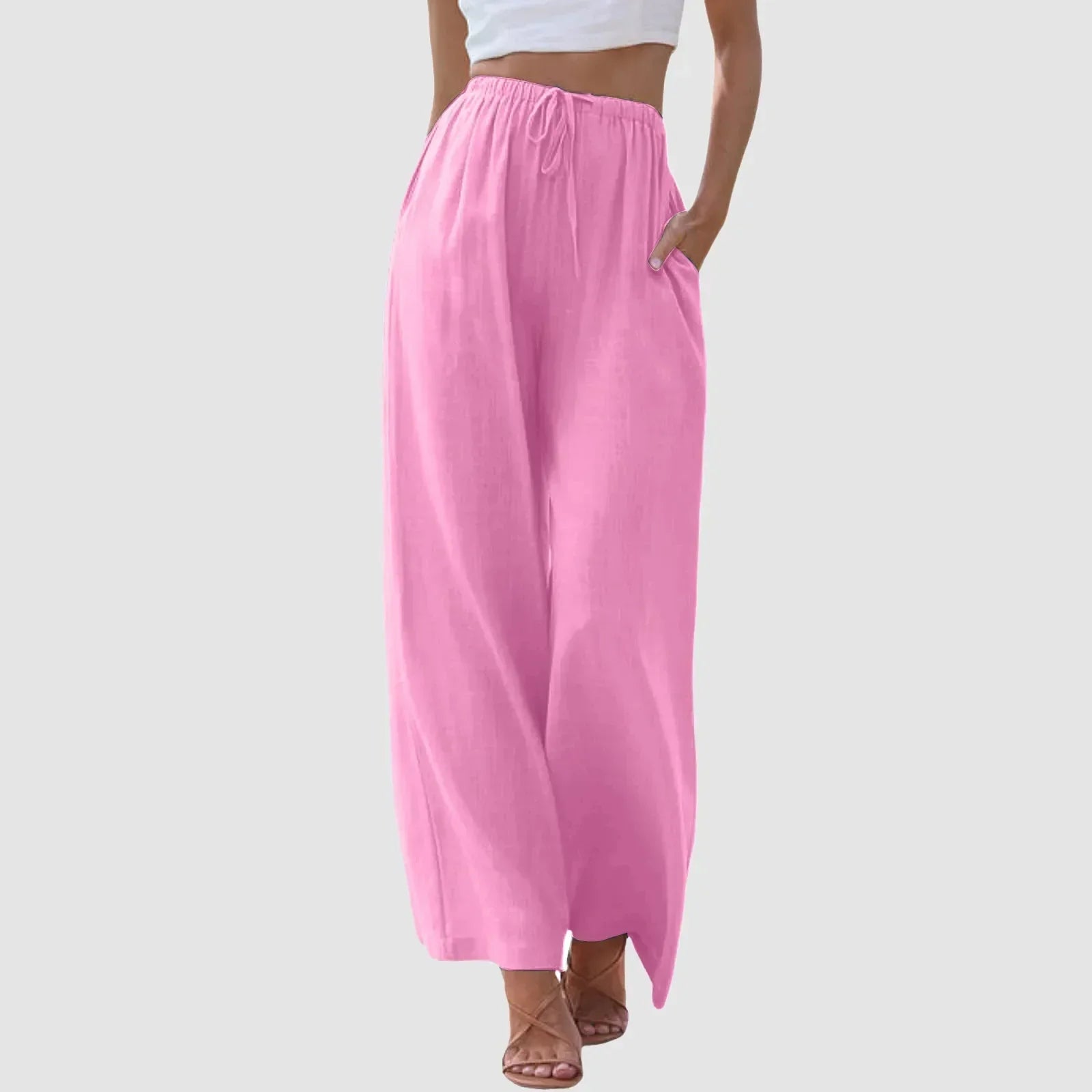 Valentina™ | Pantaloni comfort a gamba larga e vita alta