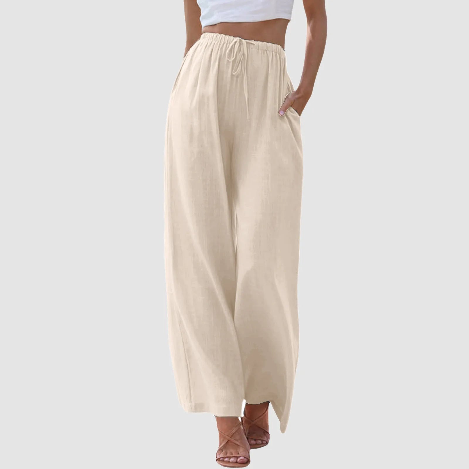 Valentina™ | Pantaloni comfort a gamba larga e vita alta