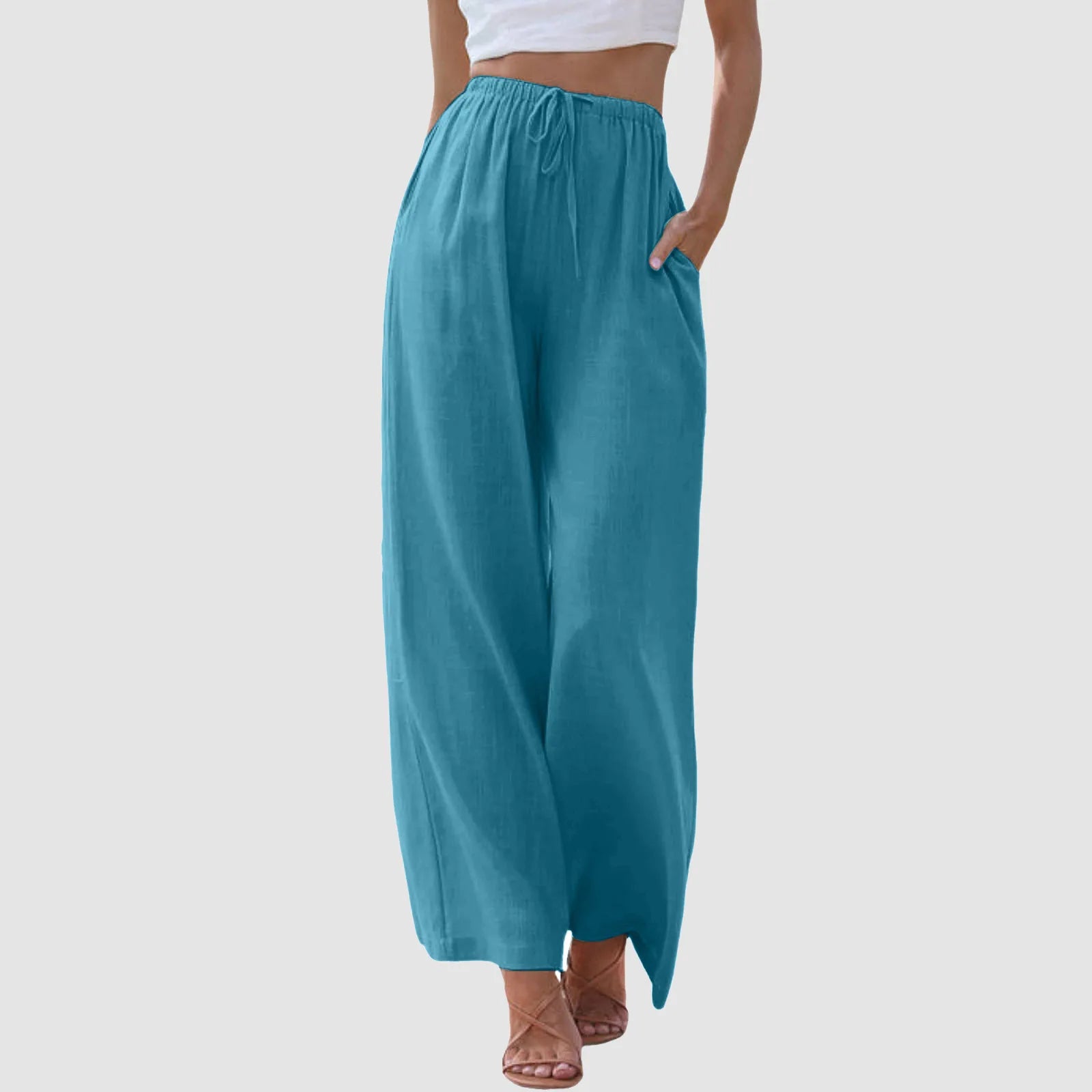Valentina™ | Pantaloni comfort a gamba larga e vita alta