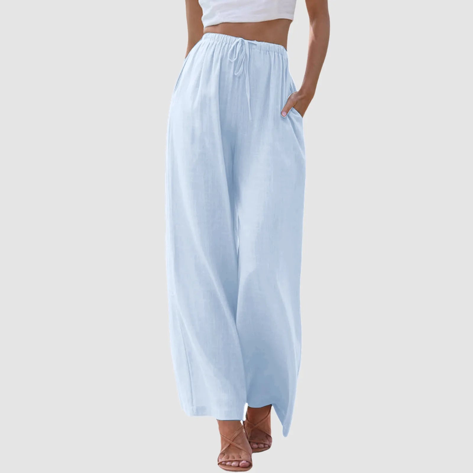Valentina™ | Pantaloni comfort a gamba larga e vita alta