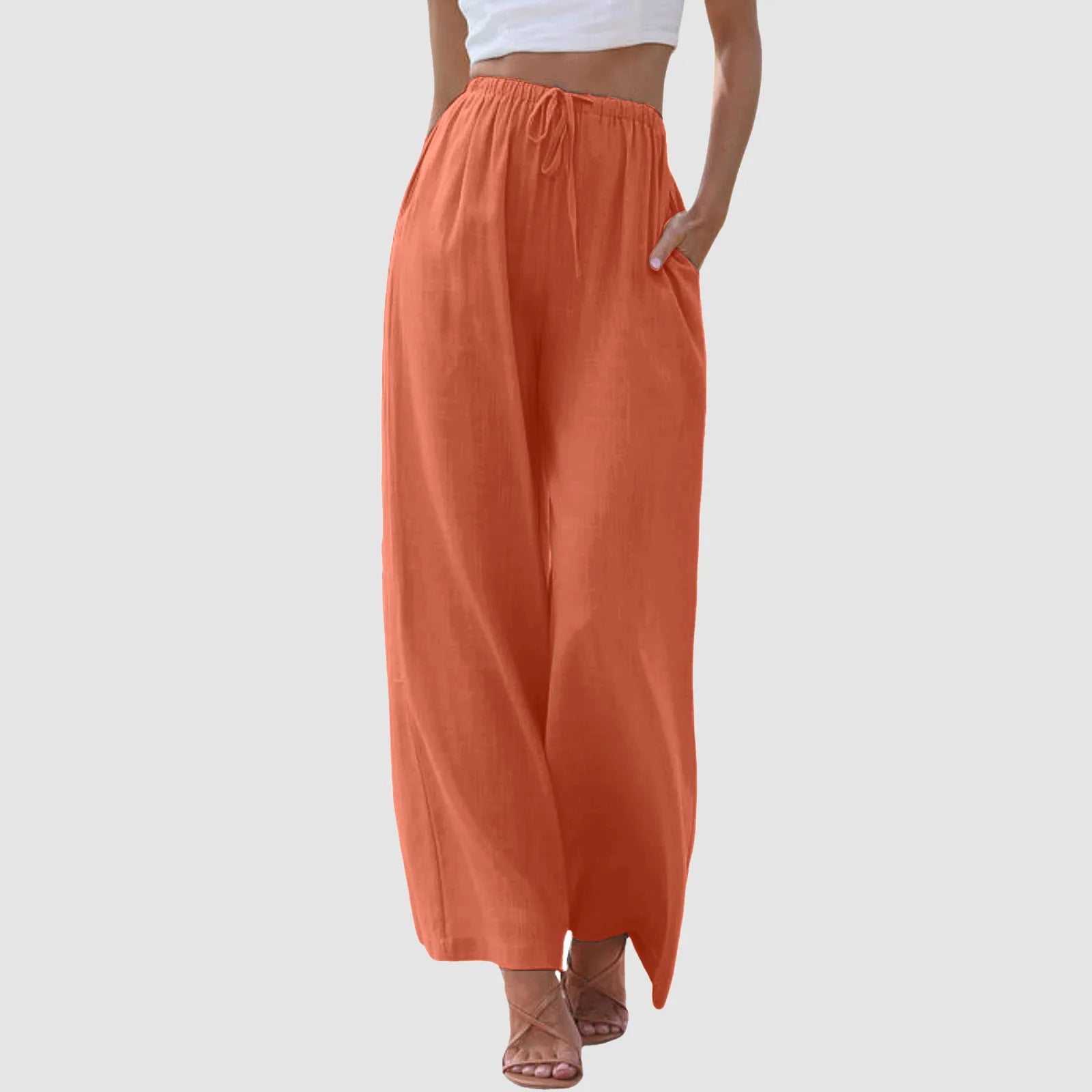 Valentina™ | Pantaloni comfort a gamba larga e vita alta