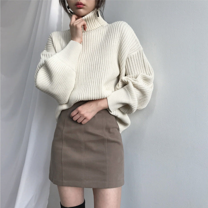 Valentina™ | Pullover di lusso con colletto alto e maniche a palloncino
